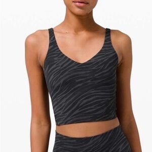 Lululemon Athletica align Black Zebra Sports Bra size 6